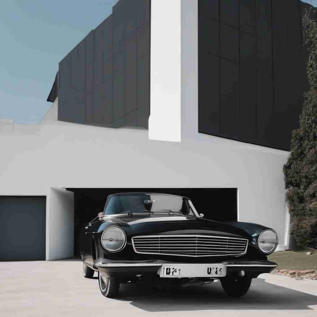 Black car and white clock 4